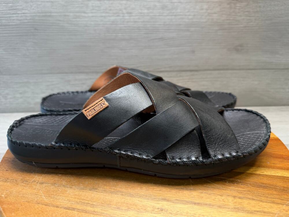 Pikolinos Tarifa Leather Slip On Sandals Cushioned Slides Mens Size 10 EU43